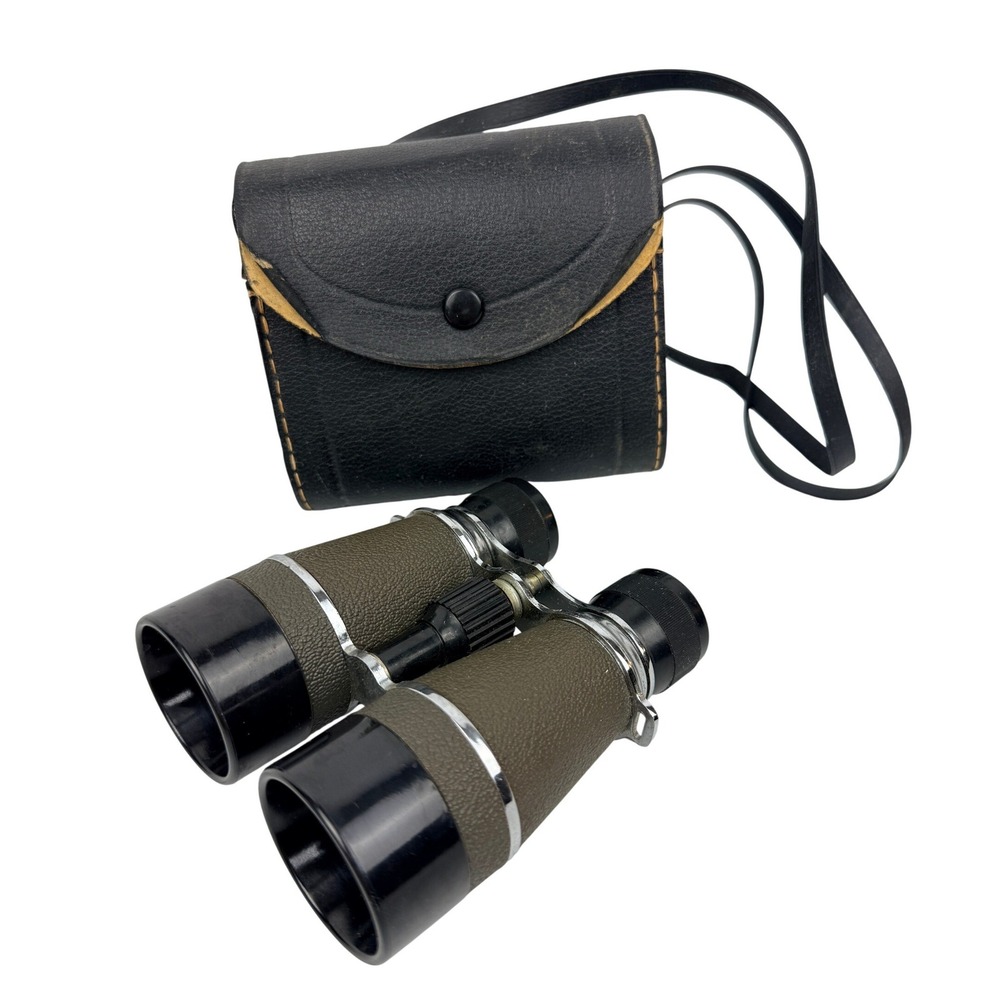 Vintage Empire 4x40 Binoculars Made in Japan Olive Green Case Sports Glasses BX